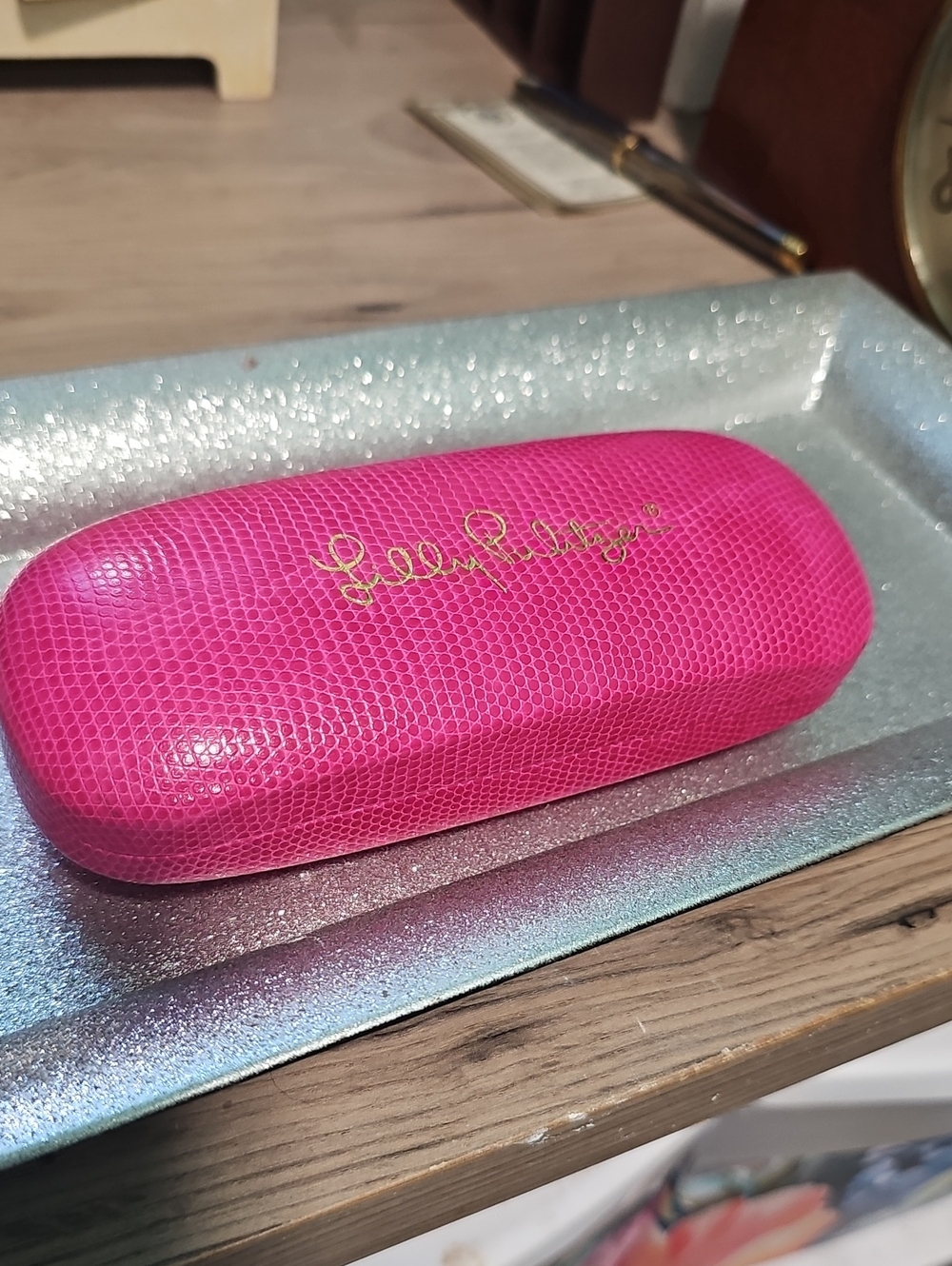 Lilly Pulitzer Hot Pink Textured Eyewear Case